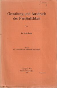 Rank, Gestaltung und Ausdruck der Persönlichkeit. (Umschlag)