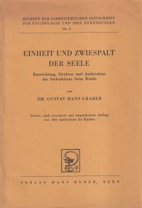 Graber, Einheit und Zwiespalt der Seele. (Umschlag)
