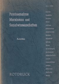 Psychoanalyse, Marxismus und Sozialwissenschaften. (Umschlag)