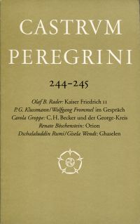 Castrum Peregrini, Heft 244-245. (Umschlag)