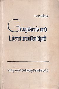 Rößner, Georgekreis und Literaturwissenschaft. (Umschlag)
