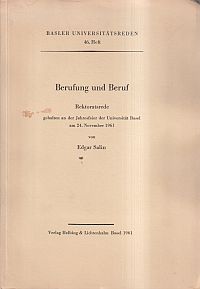 Salin, Berufung und Beruf. (Umschlag)
