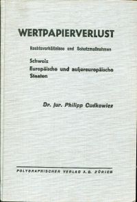 Cudkowicz, Wertpapierverlust. (Umschlag)