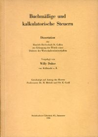 Dober, Buchmässige und kalkulatorische Steuern. (Umschlag)