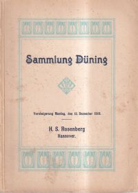 H.S. Rosenberg: Auctions-Catalog.Versteigerung vom 12. Dezember 1910. (Umschlag)