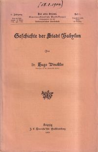 Winckler, Geschichte der Stadt Babylon. (Umschlag)
