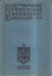 Blätter für die Kunst. (Umschlag)