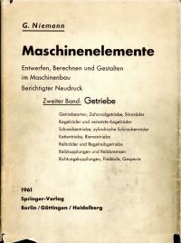 Niemann, Maschinenelemente. (Umschlag)