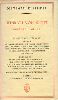 Kleist, Sämtliche Werke. (Umschlag)